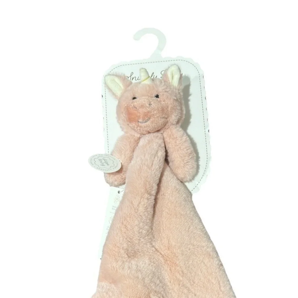 Baby Girl Unicorn Pink Lovey Plush Newborn Rosette Comfort Toy Sherpa Lining NWT